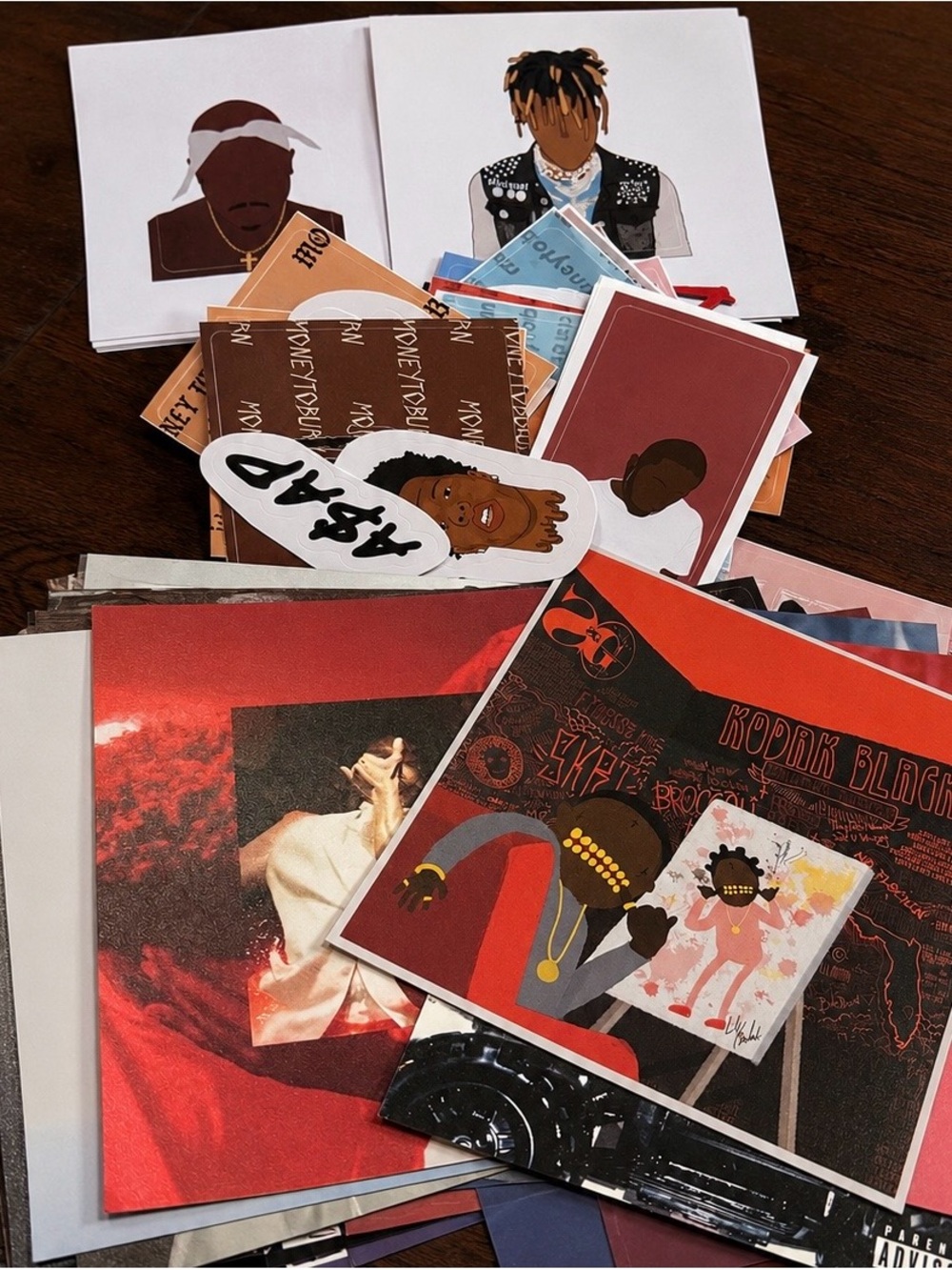 39 Hip-Hop Album Cover Prints + 35 Stickers